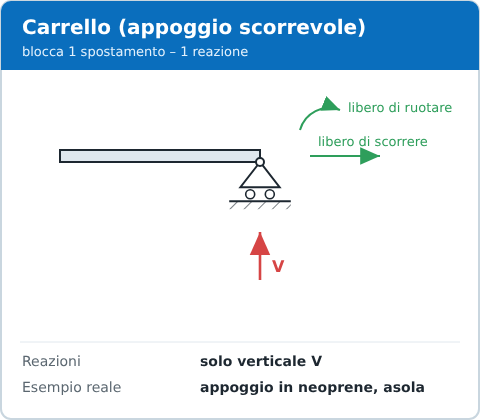 Vincolo carrello: reazioni e gradi di libertà